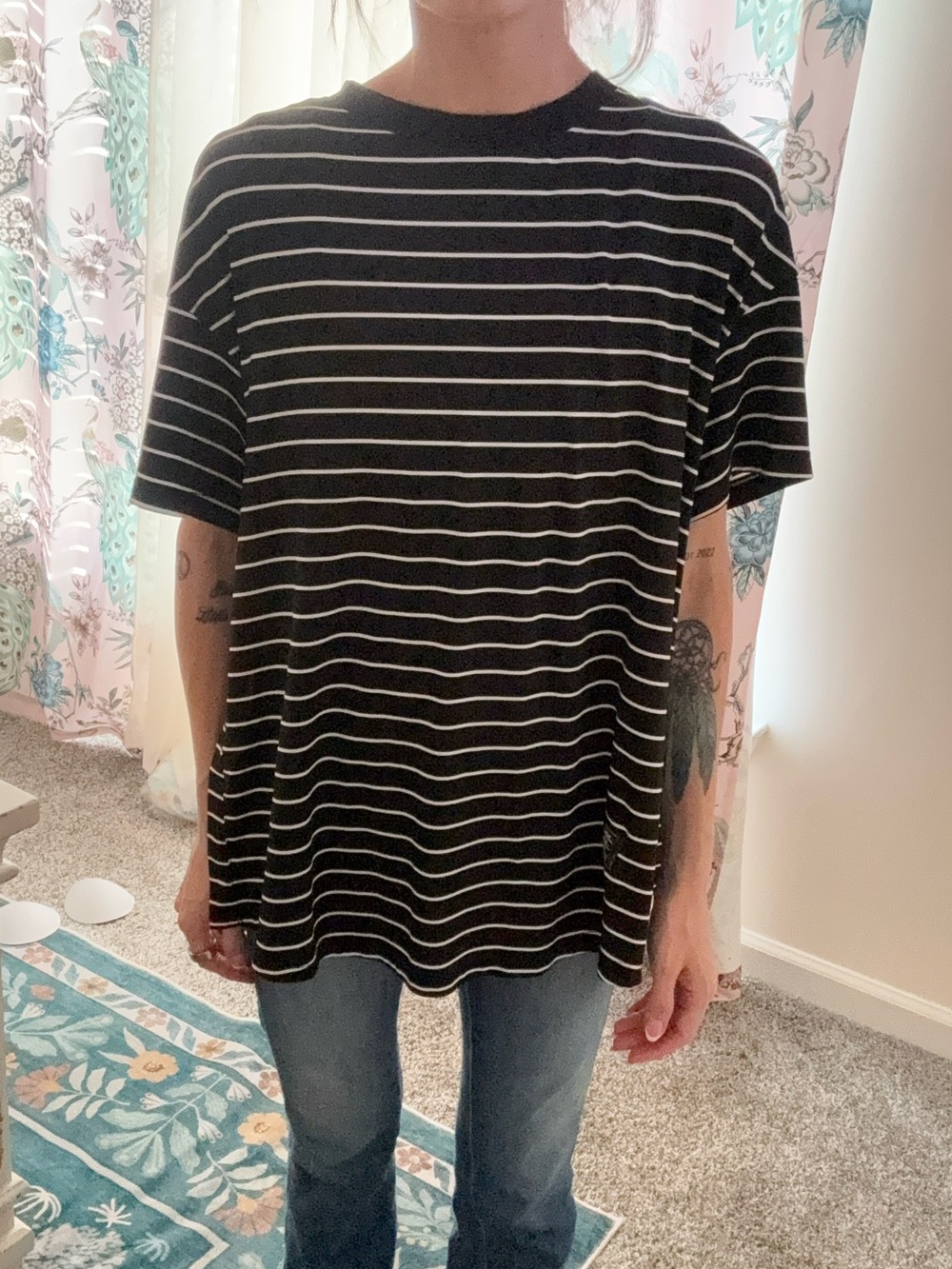 Black & White Striped Crewneck Shirt